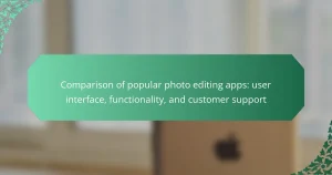 Comparison of popular photo editing apps: user interface, functionality, and customer support
