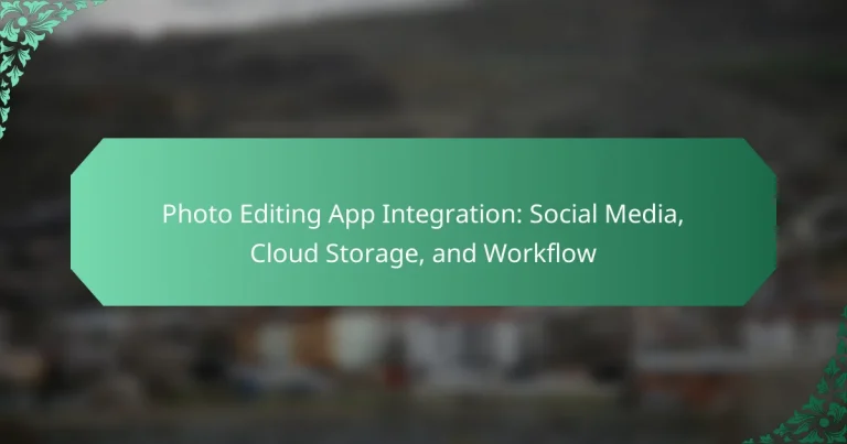 Photo Editing App Integration: Social Media, Cloud Storage, and Workflow