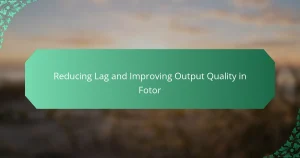 Reducing Lag and Improving Output Quality in Fotor