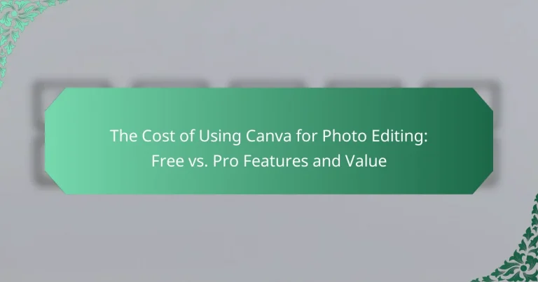 The Cost of Using Canva for Photo Editing: Free vs. Pro Features and Value