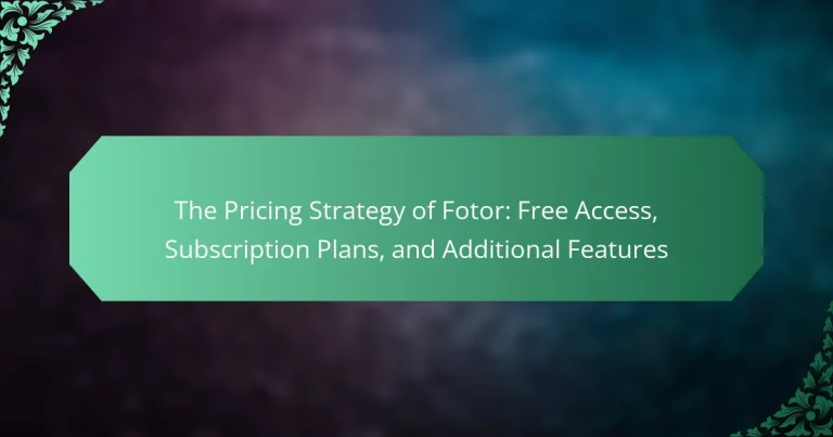 The Pricing Strategy of Fotor: Free Access, Subscription Plans, and Additional Features