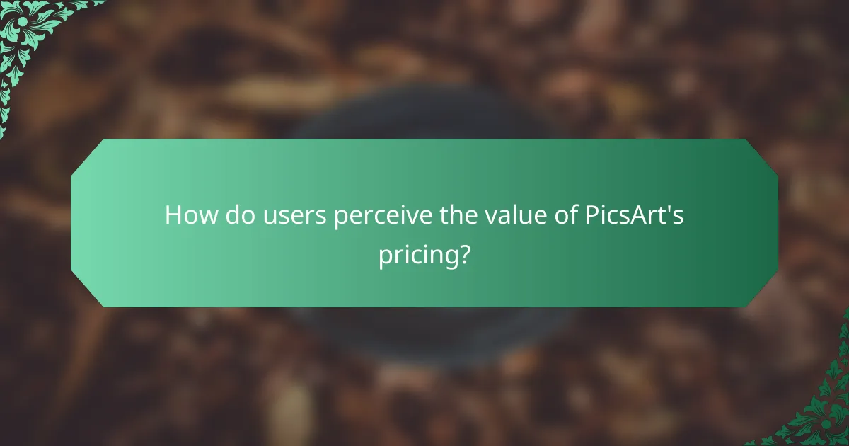 How do users perceive the value of PicsArt's pricing?