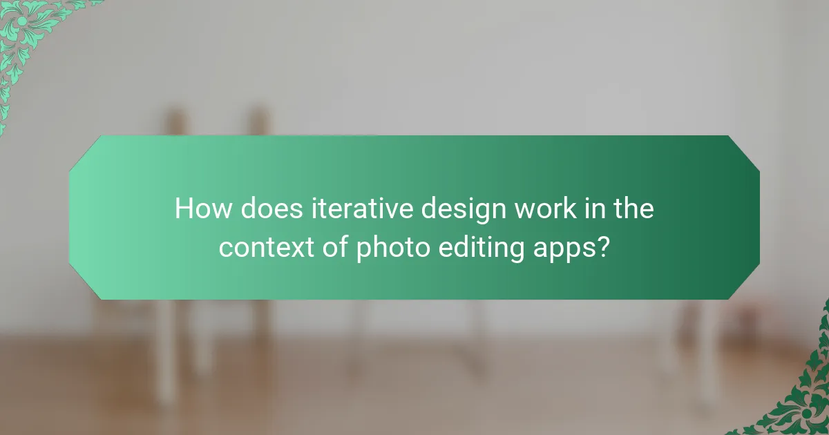 How does iterative design work in the context of photo editing apps?