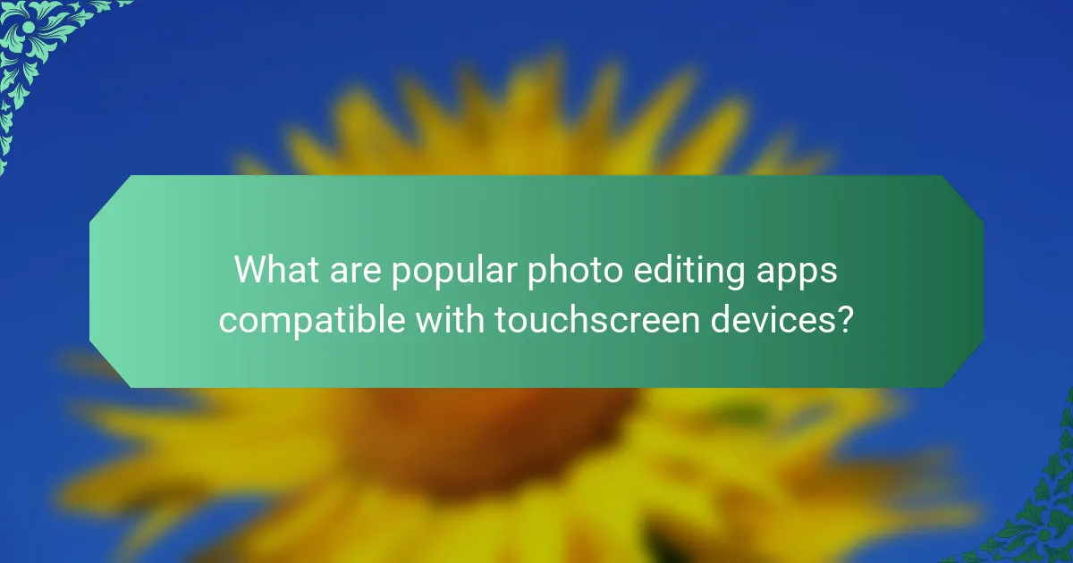 What are popular photo editing apps compatible with touchscreen devices?