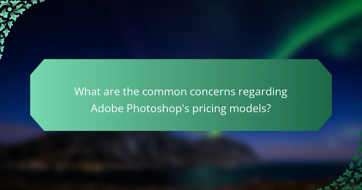 What are the common concerns regarding Adobe Photoshop's pricing models?