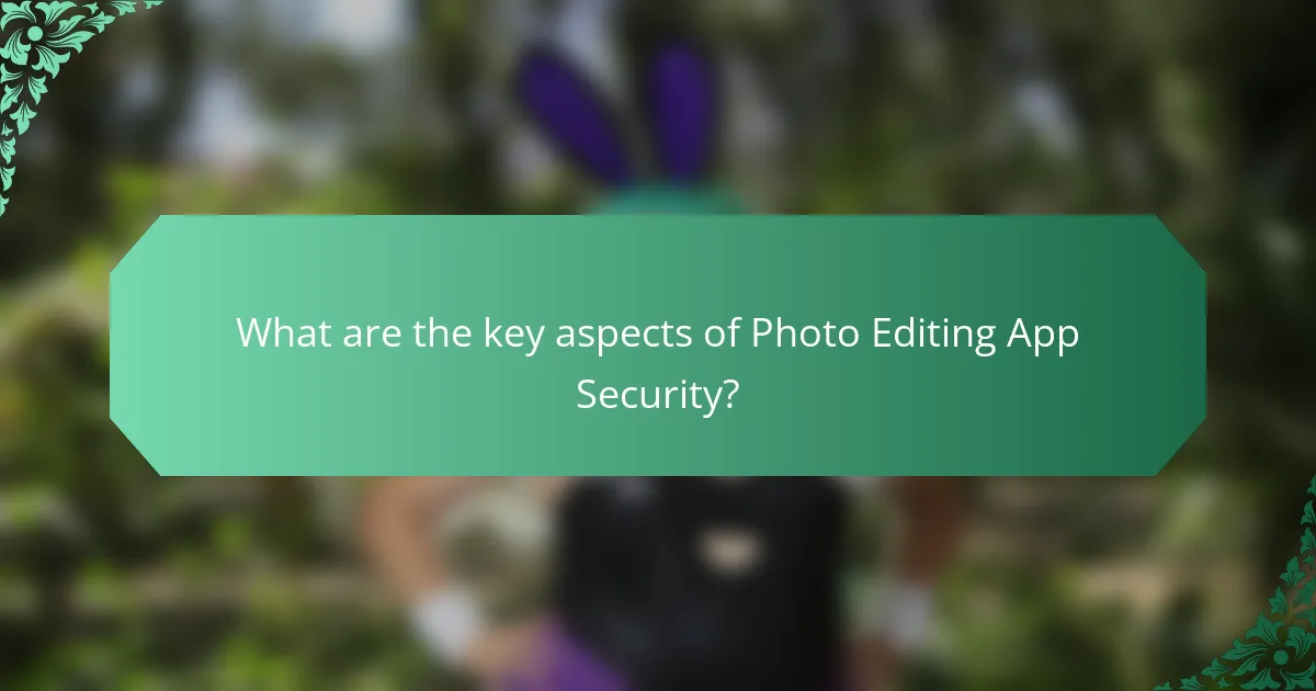 What are the key aspects of Photo Editing App Security?