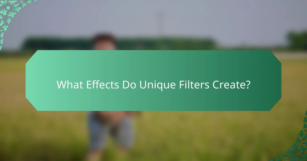 What Effects Do Unique Filters Create?