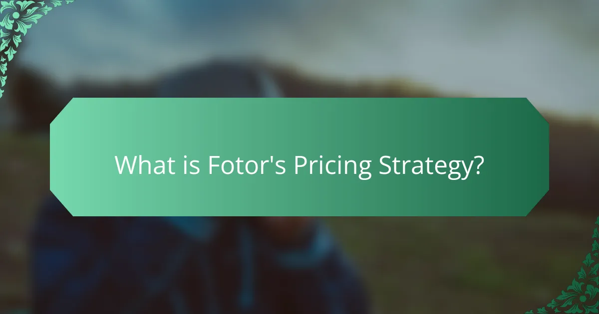 What is Fotor's Pricing Strategy?