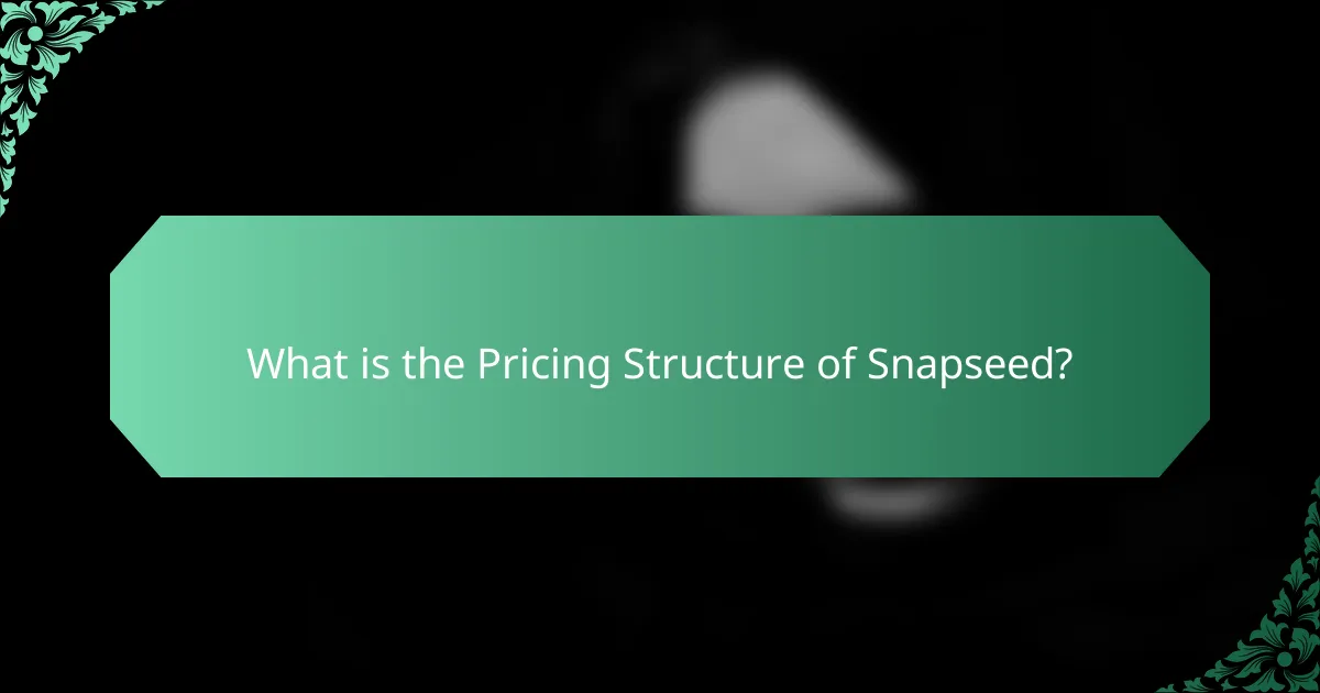 What is the Pricing Structure of Snapseed?
