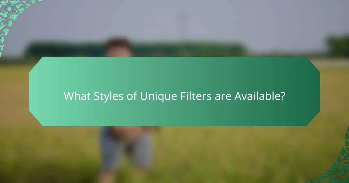 What Styles of Unique Filters are Available?